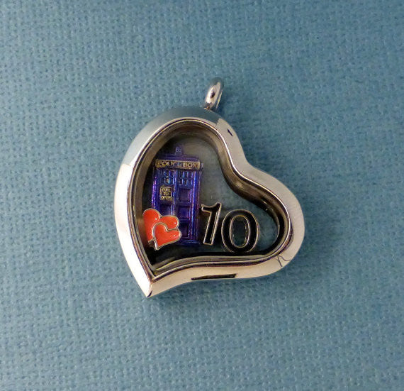 Doctor Who Inspired - Love My Doctor - A Floating Locket / Memory Locket / Living Locket