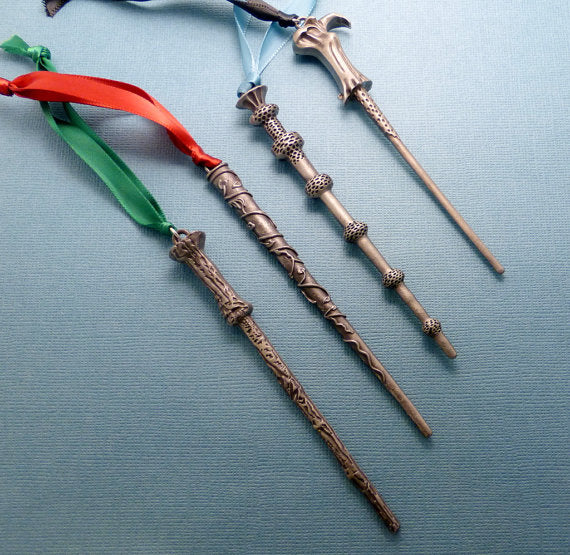 Harry Potter Inspired - CHOOSE YOUR WAND Ornament - Harry, Hermione, Dumble or Voldemort