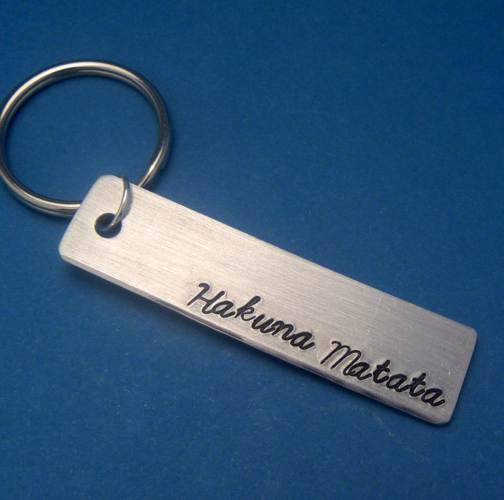 Lion King Inspired - Hakuna Matata - Hand Stamped Adjustable Keychain