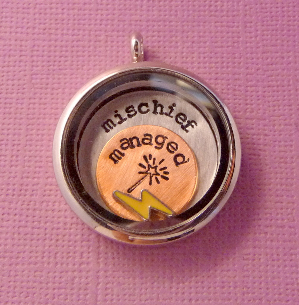 Harry Potter Inspired - Mischief Managed - A Floating Locket / Memory Locket / Living Locket