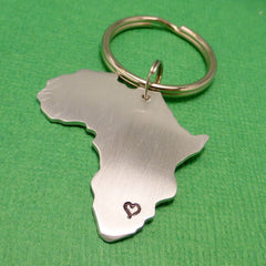My heart belongs in Africa - A Hand Stamped Aluminum Keychain
