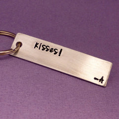 Pretty Little Liars Inspired - Kisses! -A - A Hand Stamped Keychain in Aluminum or Copper
