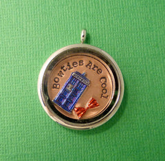 Doctor Who Inspired - Bowties Are Cool - A Floating Locket / Memory Locket / Living Locket