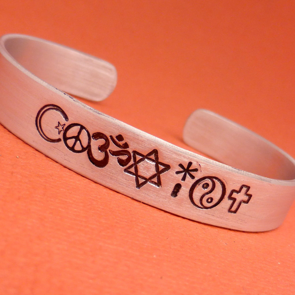Charity Series - COEXIST - A Hand Stamped Aluminum Bracelet