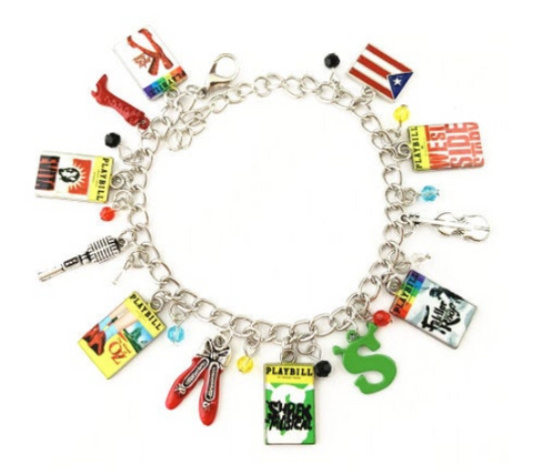 Broadway Inspired - choose Bracelet, or Individual charms Kinky Boots, Evita, The Wizard of Oz, Shrek, Fiddler on the Roof, West Side Story