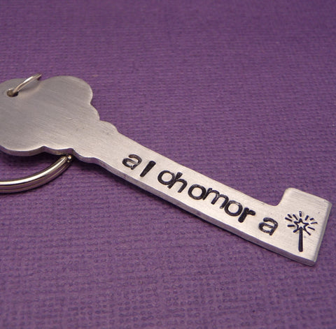 Harry Potter Inspired - Alohomora - A Hand Stamped Aluminum Keychain