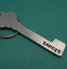 Doctor Who Inspired - TARDIS - A Hand Stamped Aluminum Keychain