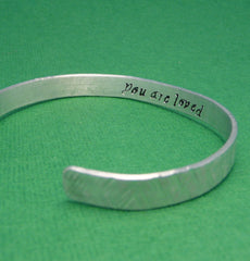 Custom - Hidden Message -- Double Sided Hand Stamped Aluminum Bracelet