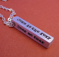 Game of Thrones Inspired - House Words - A Hand Stamped Aluminum Bar Necklace