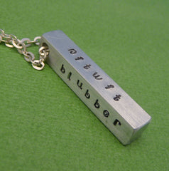 CUSTOM Hand Stamped Aluminum Bar Necklace