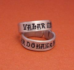Game of Thrones Inspired - Valar Morghulis and Valar Dohaeris - A Pair of Hand Stamped Aluminum Rings