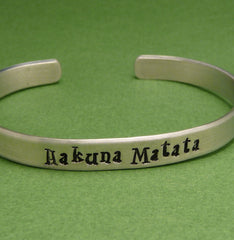 Lion King Inspired - Hakuna Matata - Hand Stamped Aluminum Bracelet