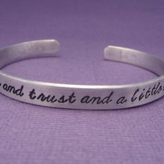 Peter Pan Inspired - Faith, Trust and Pixie Dust - A Hand Stamped Bracelet in Aluminum or Sterling Silver