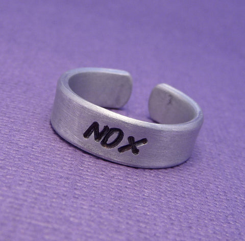 Harry Potter Inspired - Nox - A Hand Stamped Aluminum Ring
