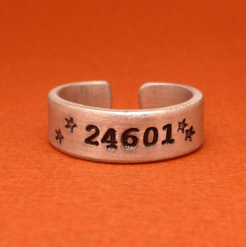 Les Miserables Inspired - 24601 - A Hand Stamped Aluminum Ring