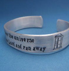 Doctor Who Inspired - Stole A Time Lord ... - A Hand Stamped Aluminum Bracelet