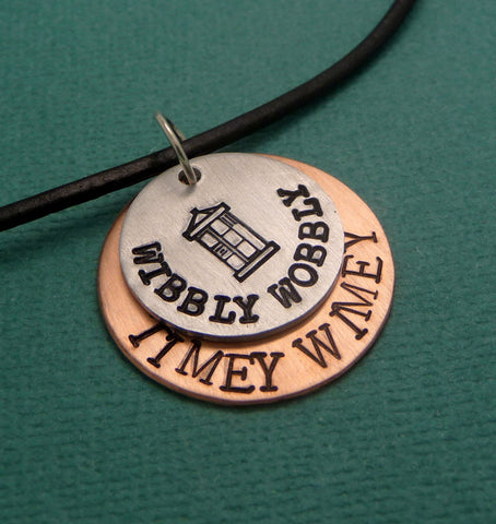 Doctor Who Inspired - Wibbly Wobbly, Timey Wimey - A Hand Stamped Necklace