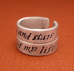 Game of Thrones Inspired - CHOOSE ONE - My Sun and Stars & Moon of My Life - A Hand Stamped Aluminum Ring