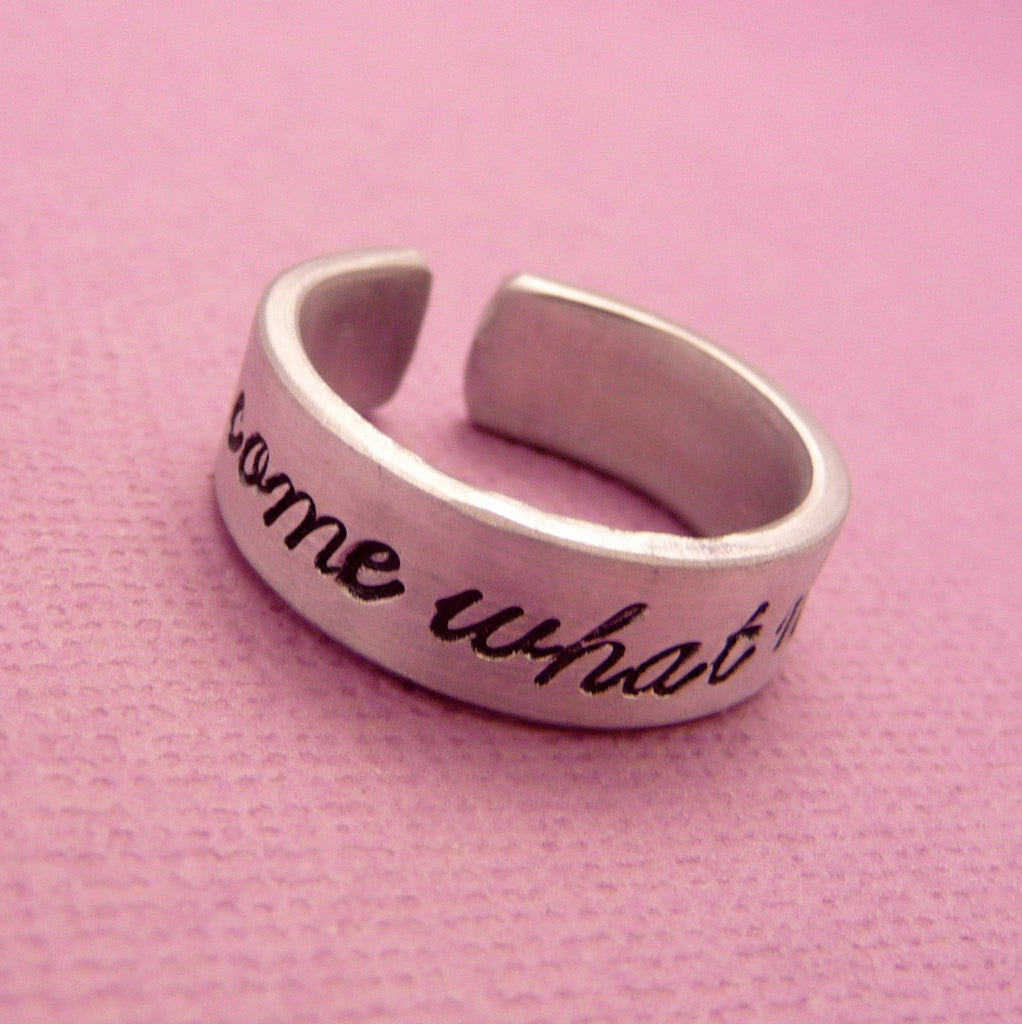 Moulin Rouge Inspired - Come What May - A Hand Stamped Aluminum Ring