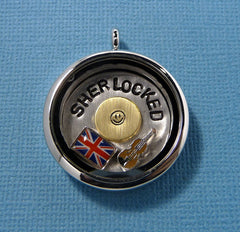 Sherlock Inspired - SHERLOCKED - A Floating Locket (Memory / Living Locket)